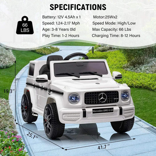 Licensed Mercedes G63 12V Kids Ride On Car With Remote - ToylandEU