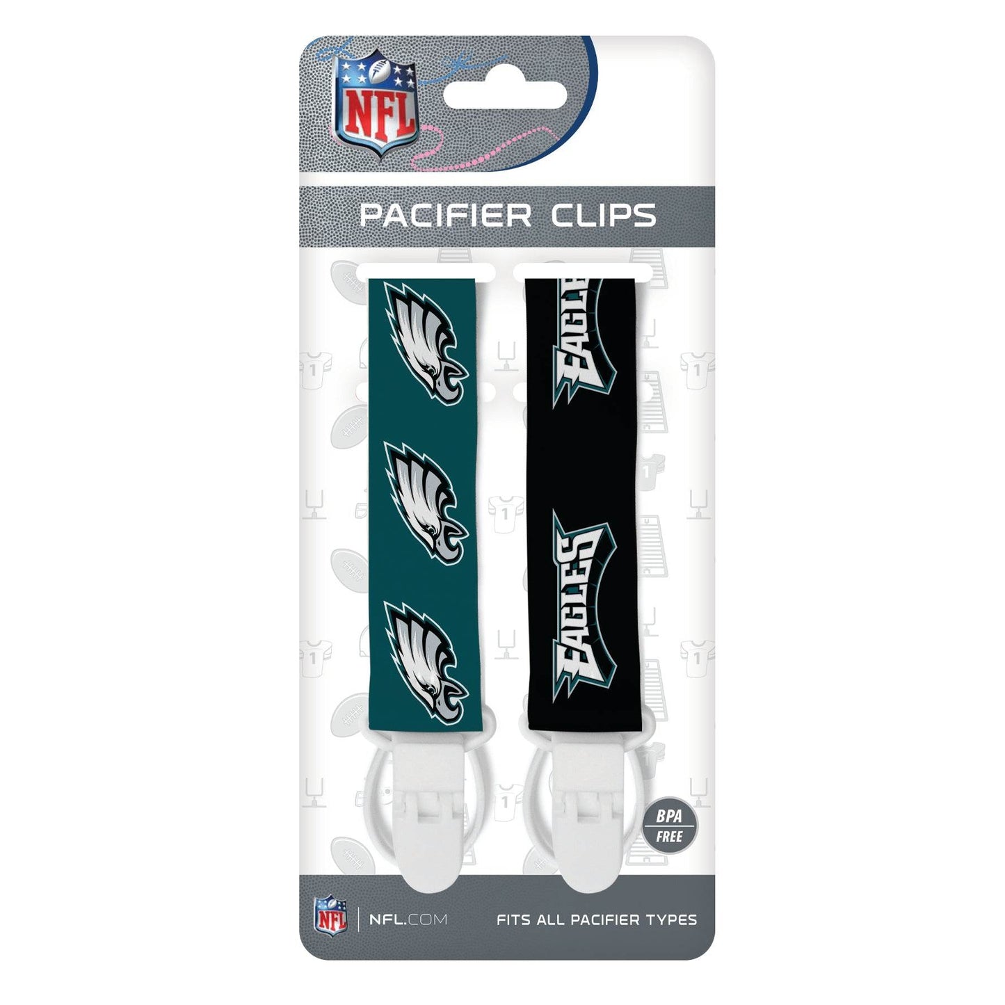 Licensed Philadelphia Eagles Pacifier Clips Set Of 2 - ToylandEU
