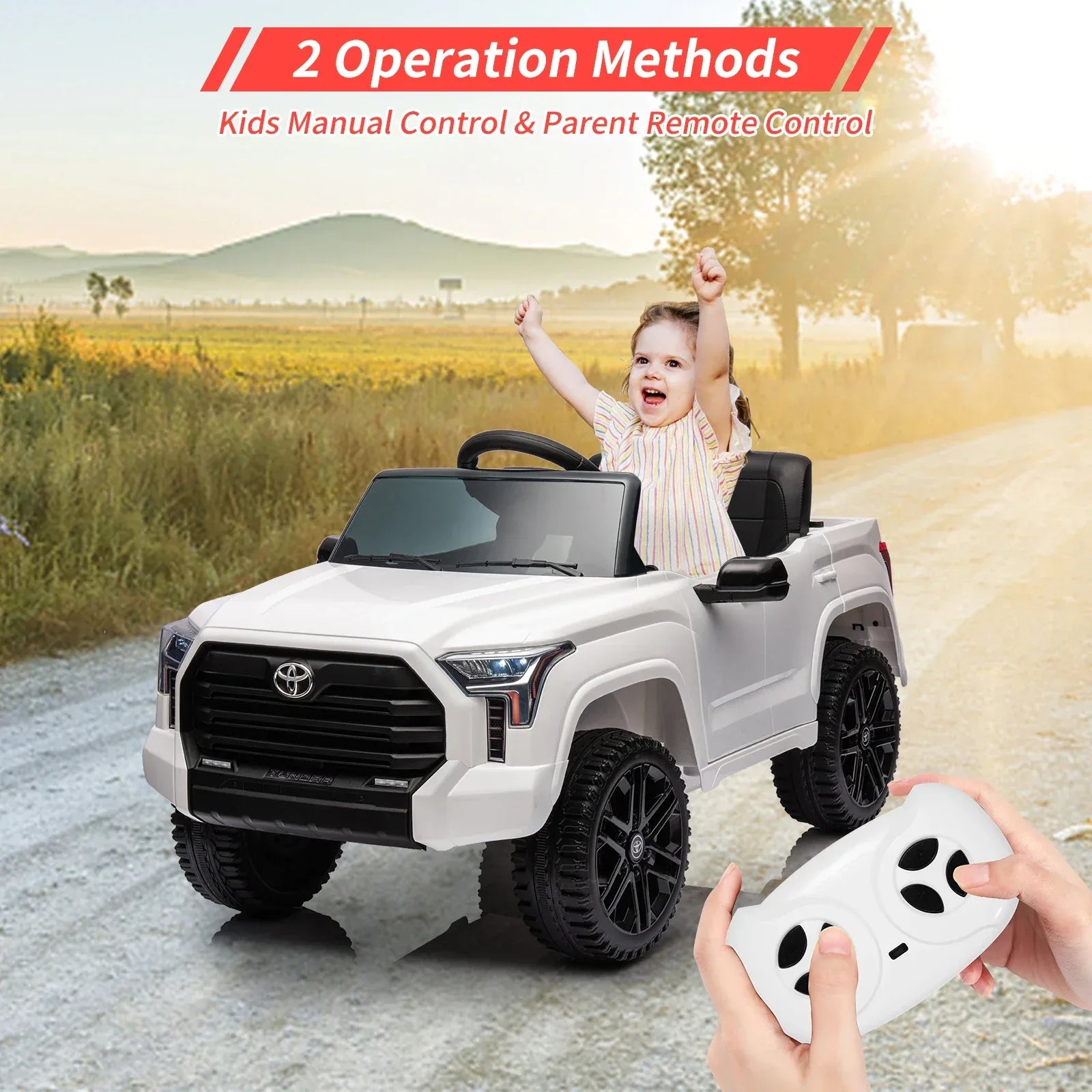 Licensed Toyota Ride On Car With Remote Control LED Lights - ToylandEU
