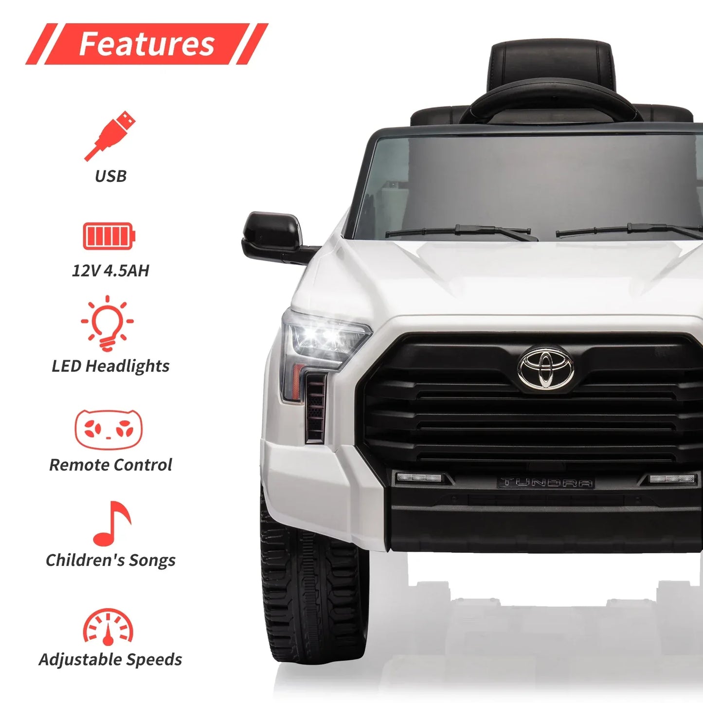 Licensed Toyota Ride On Car With Remote Control LED Lights - ToylandEU