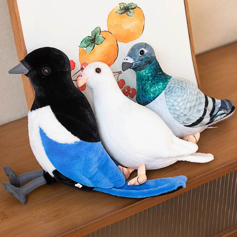 Lifelike 20cm Pigeon And Magpie Plush Toy For Home Decor - ToylandEU