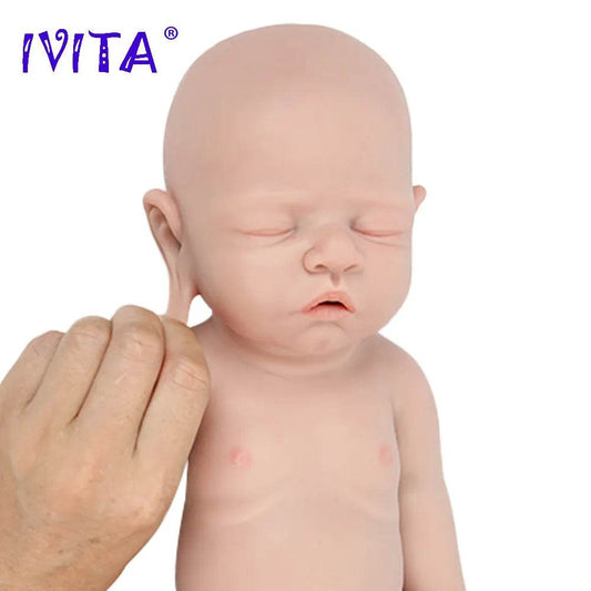 Lifelike 43cm Full Body Silicone Reborn Baby Doll - IVITA Girl - ToylandEU
