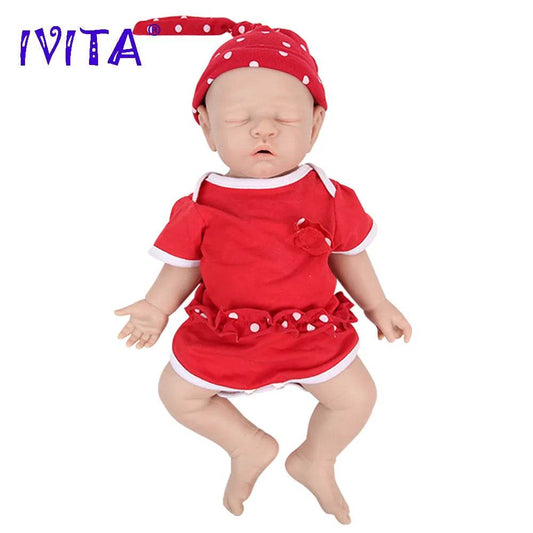 Lifelike 43cm Full Body Silicone Reborn Baby Doll - IVITA Girl - ToylandEU