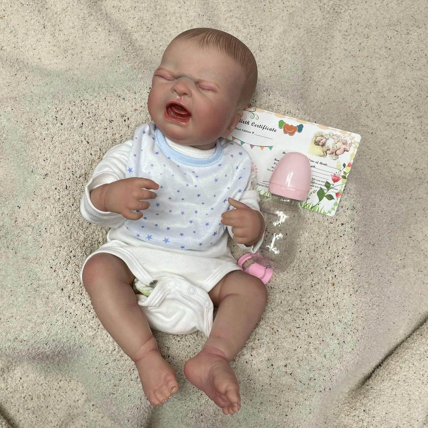  Lifelike 50cm Reborn Vinyl Baby Doll With Painted Hair -  ToylandEU™
