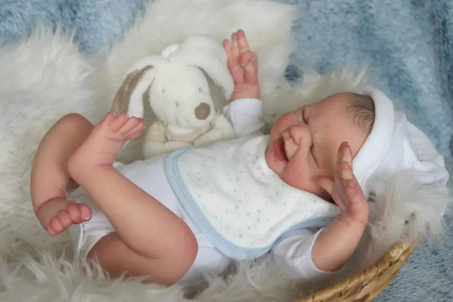 Lifelike 50cm Reborn Vinyl Baby Doll With Painted Hair Handmade - ToylandEU