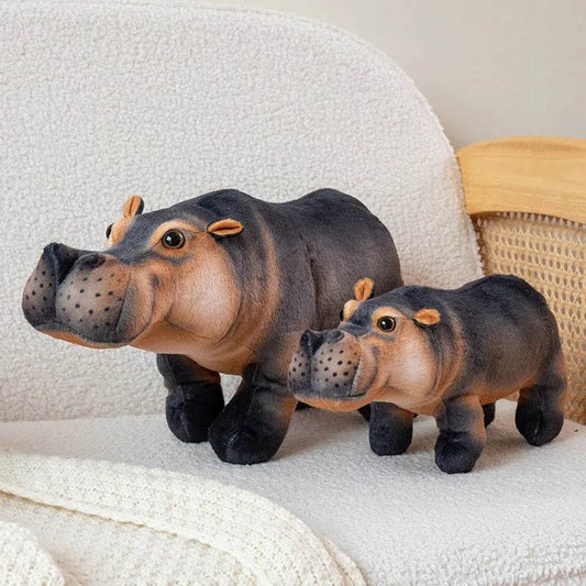 Lifelike Hippo Plush Toy Soft Cotton Filling For Kids Gift - ToylandEU