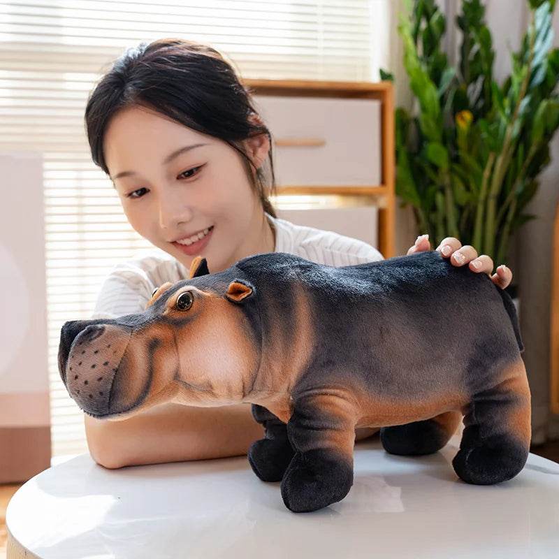 Lifelike Hippo Plush Toy Soft Cotton Filling For Kids Gift - ToylandEU