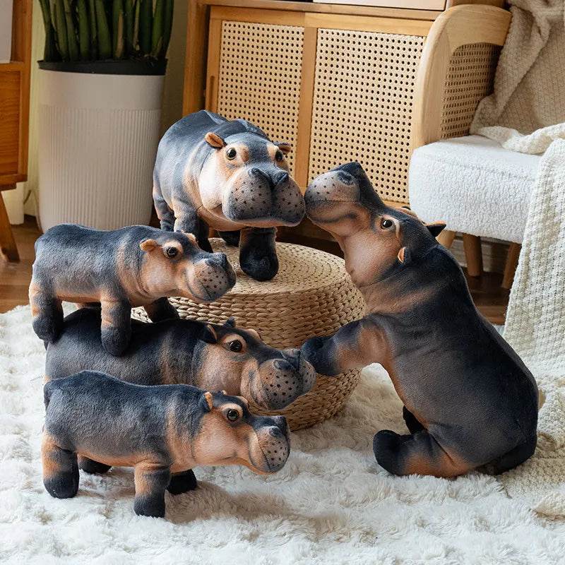 Lifelike Hippo Plush Toy Soft Cotton Filling For Kids Gift - ToylandEU