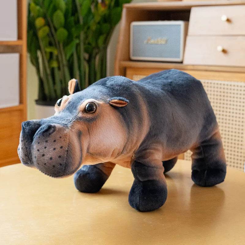 Lifelike Hippo Plush Toy Soft Cotton Filling For Kids Gift - ToylandEU