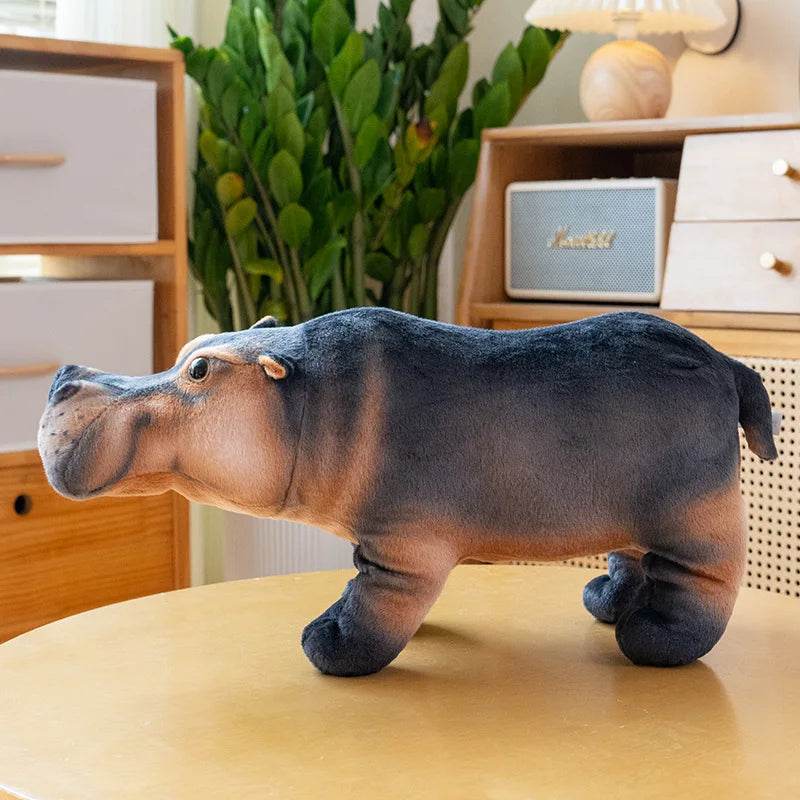 Lifelike Hippo Plush Toy Soft Cotton Filling For Kids Gift - ToylandEU