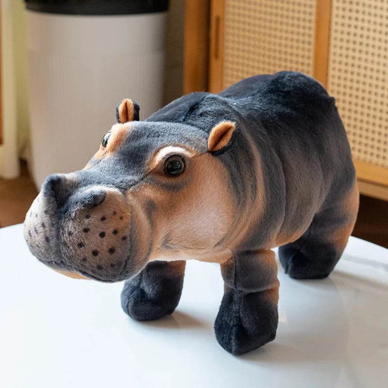 Lifelike Hippo Plush Toy Soft Cotton Filling For Kids Gift - ToylandEU