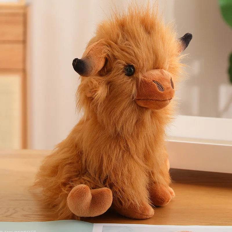 Lifelike Plush Cow 30cm Highland Gift For Room Decor - ToylandEU
