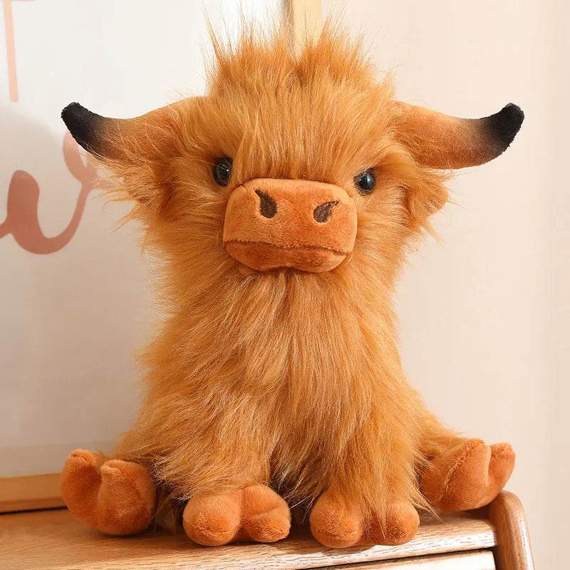 Lifelike Plush Cow 30cm Highland Gift For Room Decor - ToylandEU
