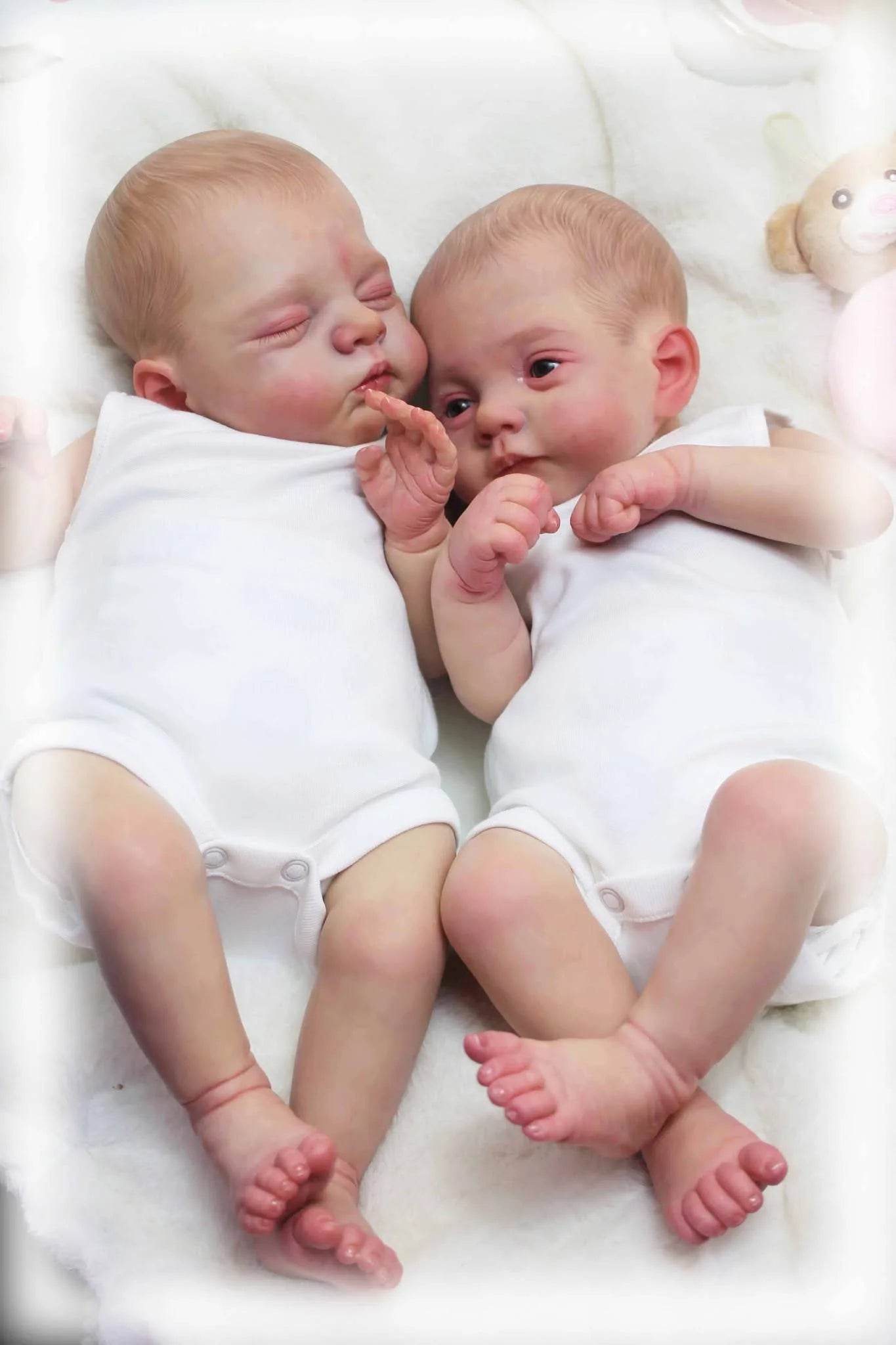Lifelike Reborn Baby Doll 3D Skin Twins For Collectors - ToylandEU