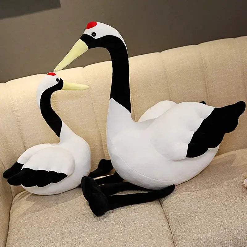 Lifelike Red-Crowned Crane Plush Toy 50/80cm Perfect Gift - ToylandEU