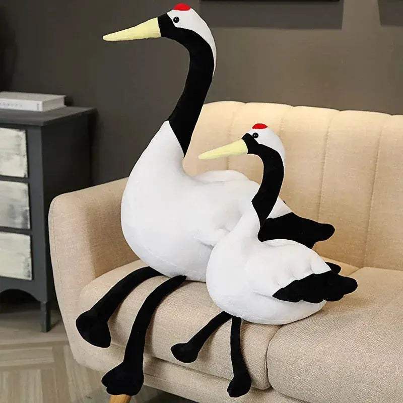 Lifelike Red-Crowned Crane Plush Toy 50/80cm Perfect Gift - ToylandEU