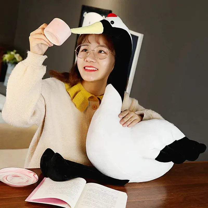 Lifelike Red-Crowned Crane Plush Toy 50/80cm Perfect Gift - ToylandEU
