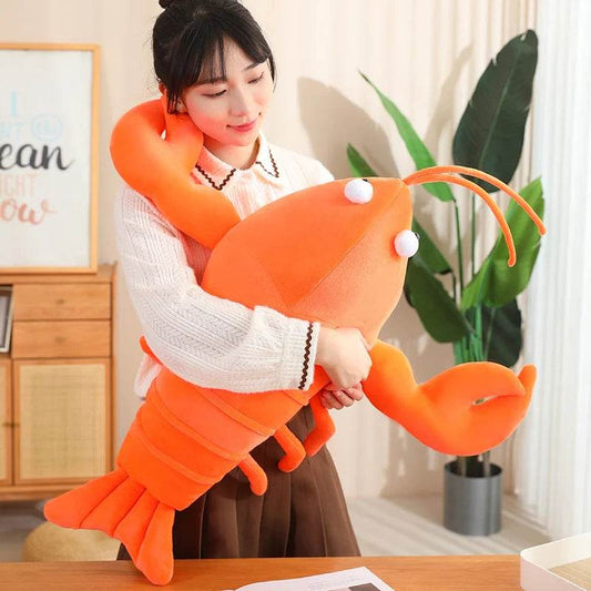 Lifelike Shrimp Plush Toy Colorful Red Orange Sofa Decor - ToylandEU