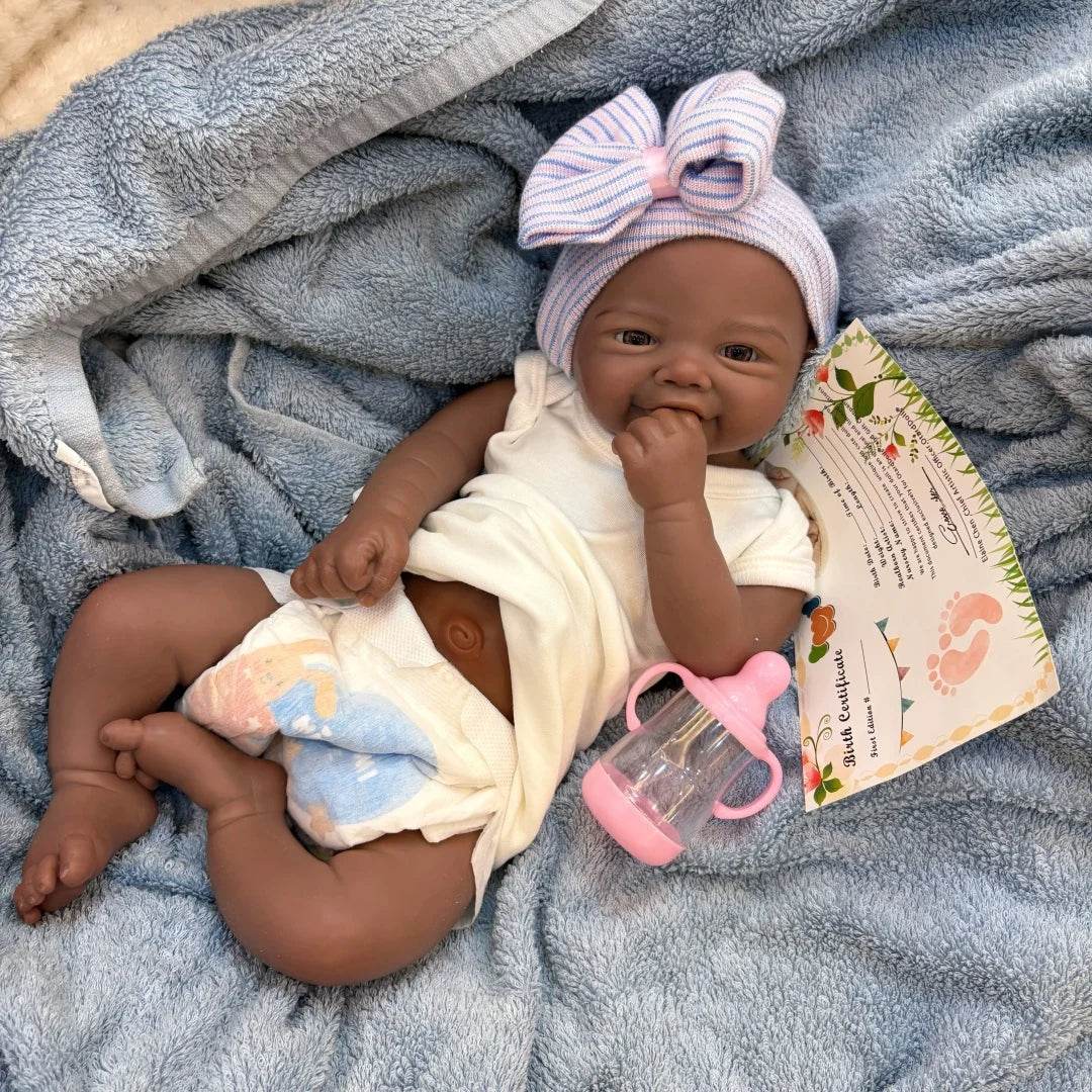 Lifelike Silicone Doll Open Mouth Dark Skin For Collectors - ToylandEU