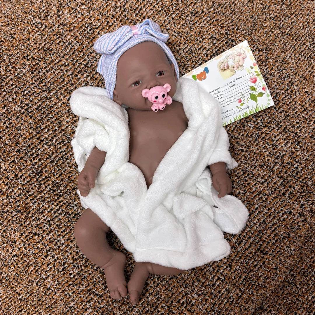 Lifelike Silicone Doll Open Mouth Dark Skin For Collectors - ToylandEU