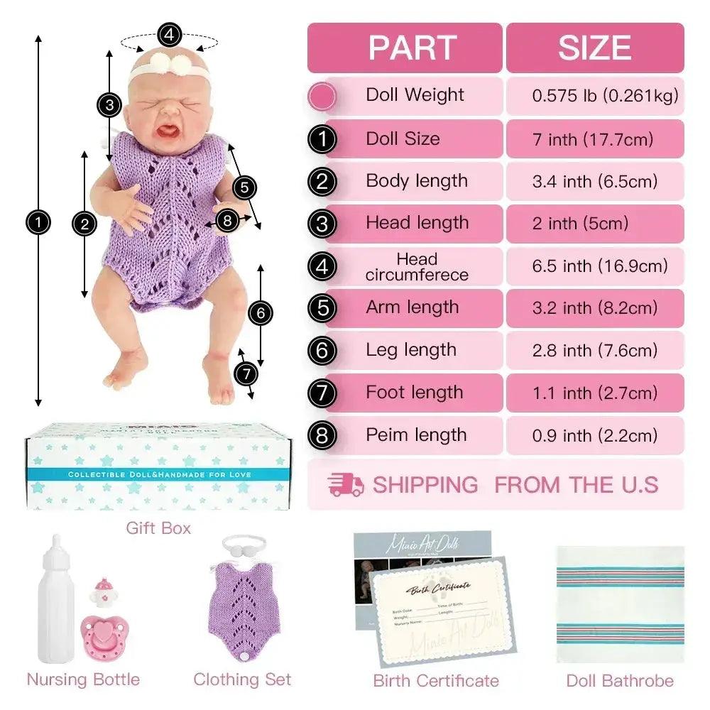  Lifelike Silicone Doll Reborn Mini Baby Anti Stress -  ToylandEU™