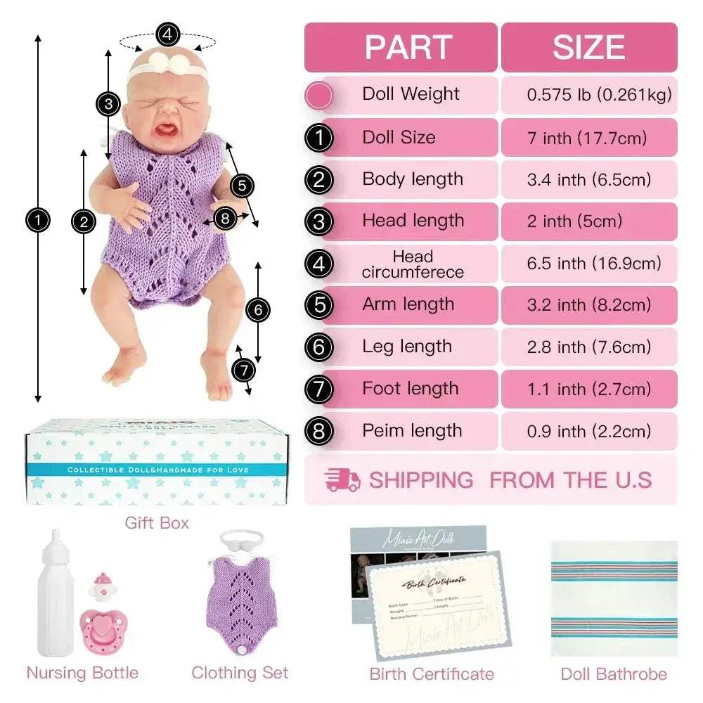  Lifelike Silicone Doll Reborn Mini Baby Anti Stress -  ToylandEU™