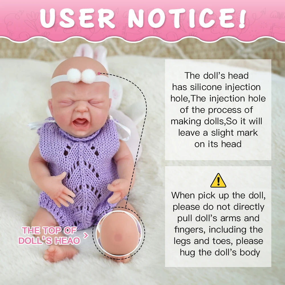 Lifelike Silicone Doll Reborn Mini Baby Doll Anti Stress - ToylandEU