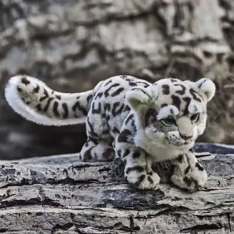 Lifelike Snow Leopard Plush Toy For Kids Soft Flannel Comfort - ToylandEU