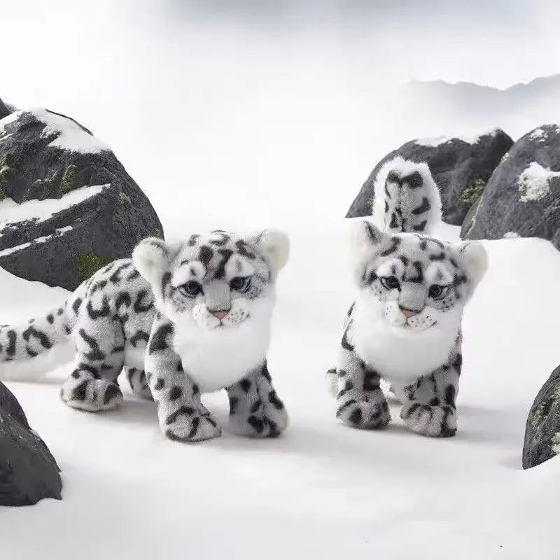 Lifelike Snow Leopard Plush Toy For Kids Soft Flannel Comfort - ToylandEU