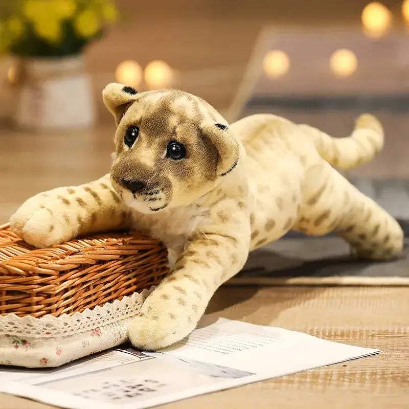 Lifelike Tiger Lion Leopard Plush Toys For Kids Birthday - ToylandEU