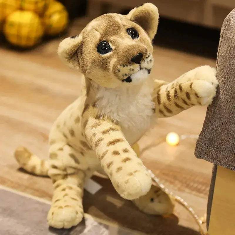 Lifelike Tiger Lion Leopard Plush Toys For Kids Birthday - ToylandEU