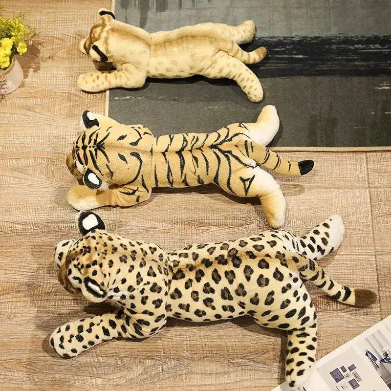 Lifelike Tiger Lion Leopard Plush Toys For Kids Birthday - ToylandEU