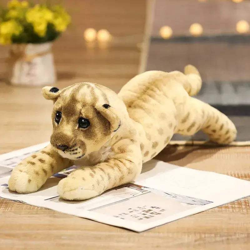 Lifelike Tiger Lion Leopard Plush Toys For Kids Birthday - ToylandEU