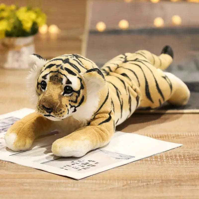 Lifelike Tiger Lion Leopard Plush Toys For Kids Birthday - ToylandEU