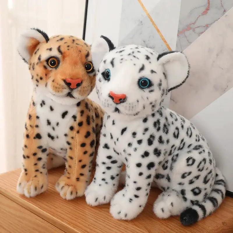  Lifelike White Leopard Plush Toy Realistic Decor -  ToylandEU™