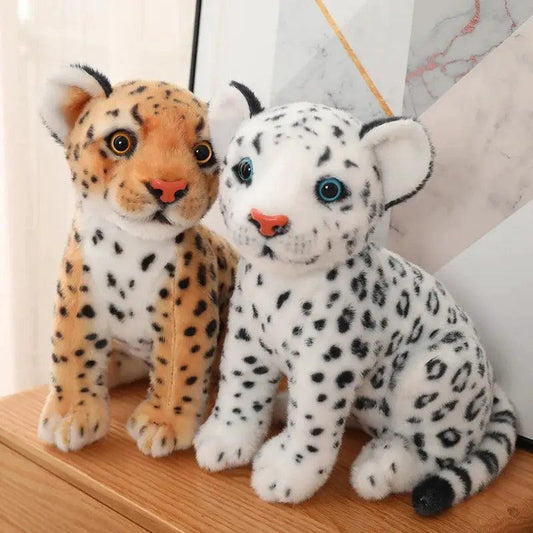  Lifelike White Leopard Plush Toy Realistic Decor -  ToylandEU™