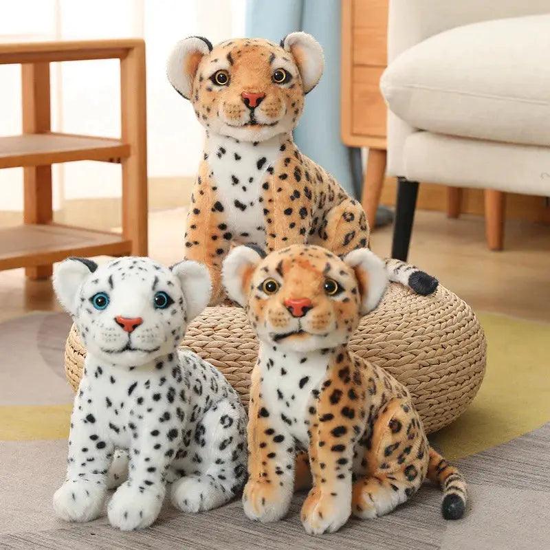 Lifelike White Leopard Plush Toy Realistic Decor -  ToylandEU™
