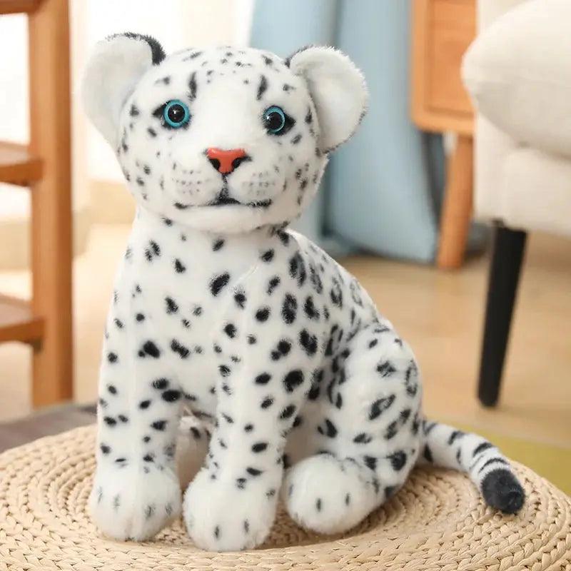  Lifelike White Leopard Plush Toy Realistic Decor -  ToylandEU™