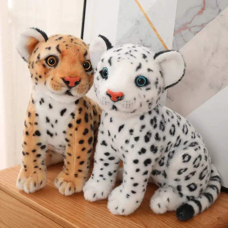 Lifelike White Leopard Plush Toy Realistic Decor -  ToylandEU™