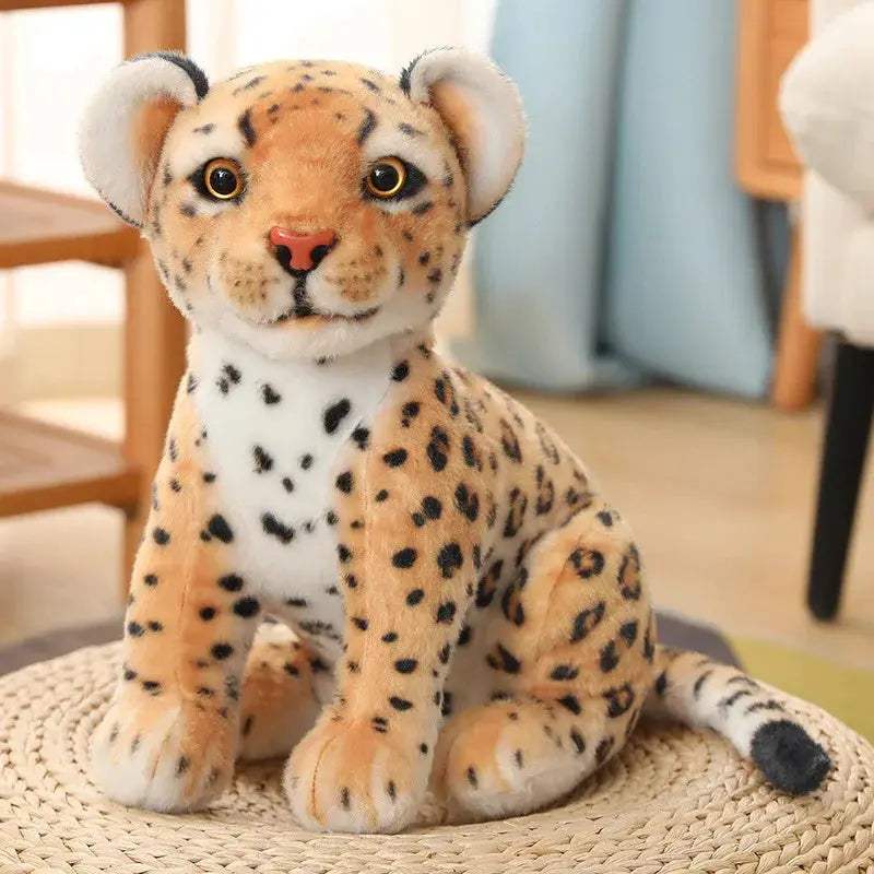  Lifelike White Leopard Plush Toy Realistic Decor -  ToylandEU™