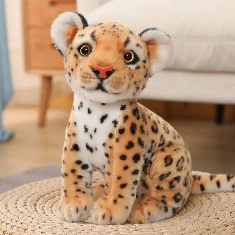  Lifelike White Leopard Plush Toy Realistic Decor -  ToylandEU™