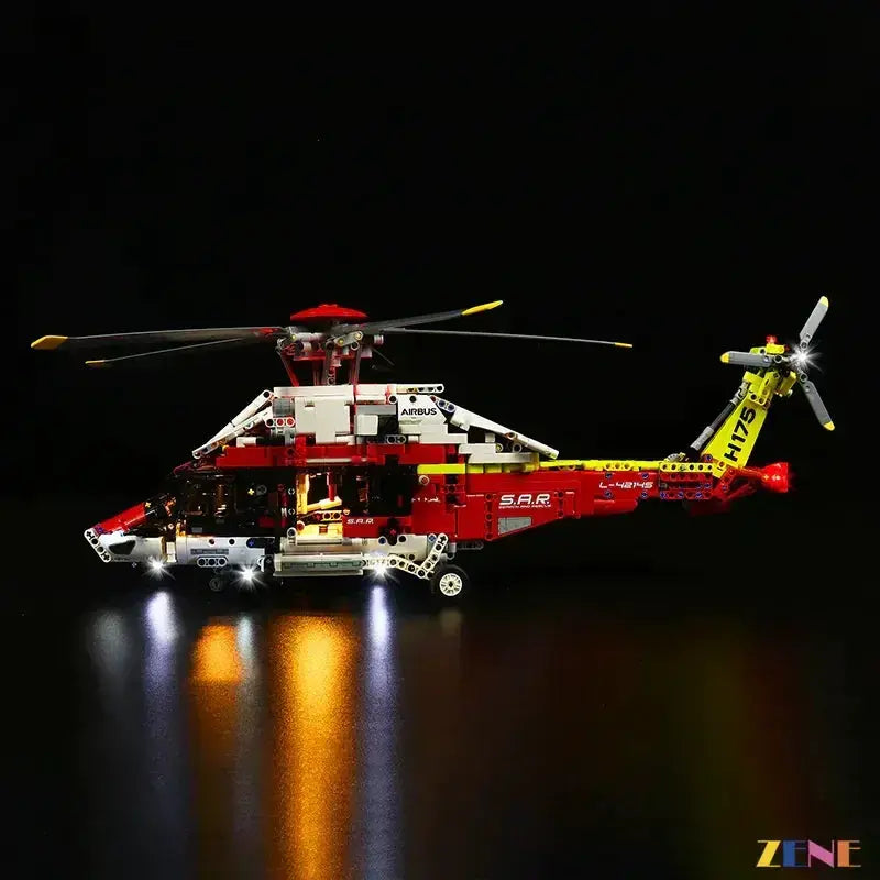 MOC LEGO Airbus H175 Rescue Helicopter Light Kit Adds Realistic Lighting - ToylandEU