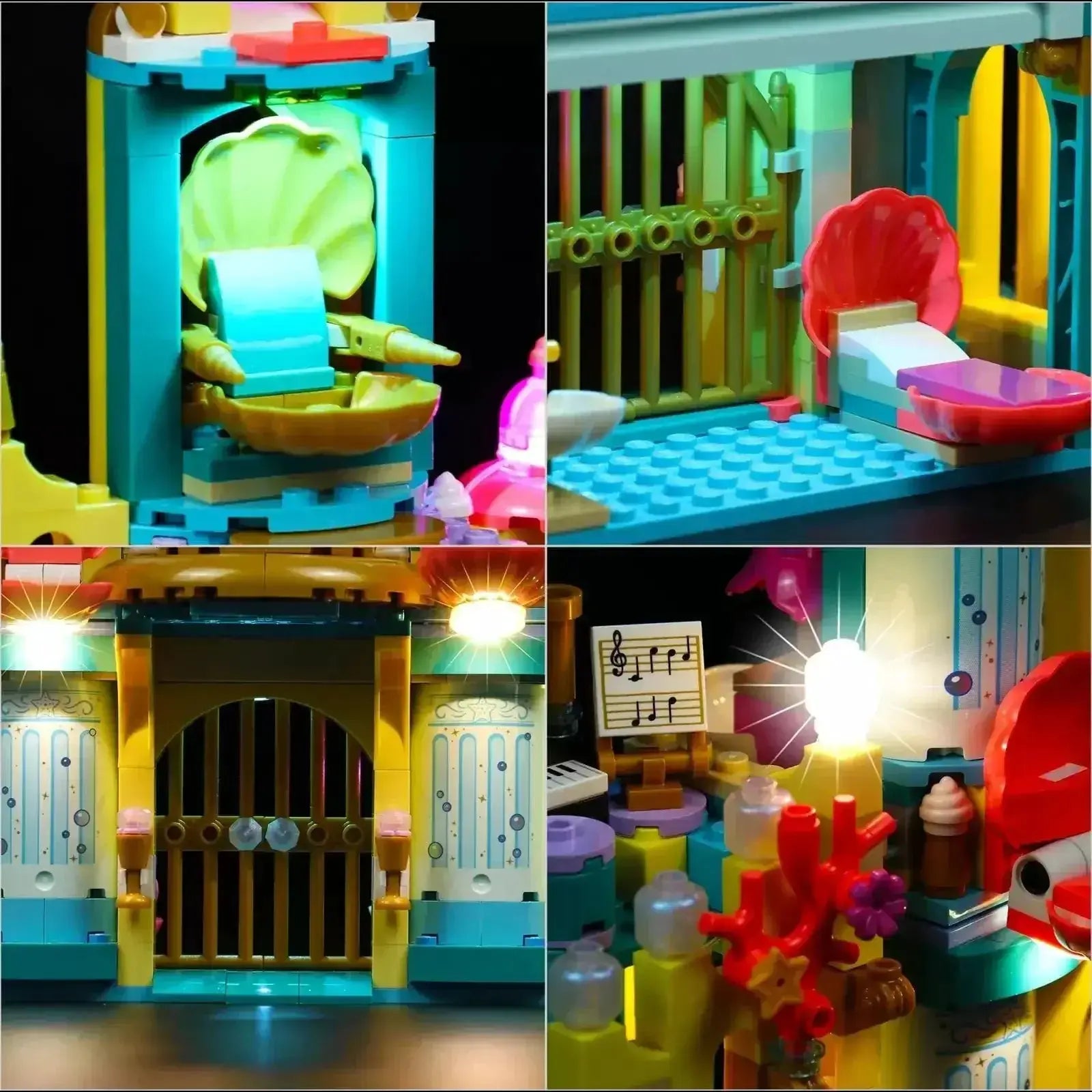 MOC LEGO Ariel Underwater Palace Light Kit for Easy Display - ToylandEU