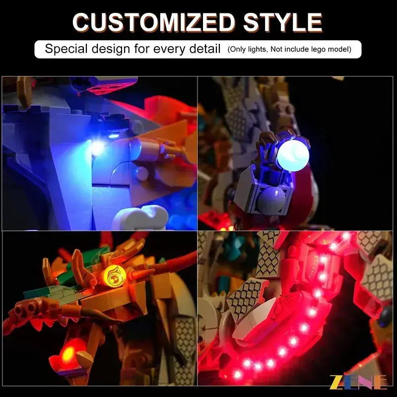 MOC Lego Light Kit for Auspicious Dragon 80112 Illumination - ToylandEU