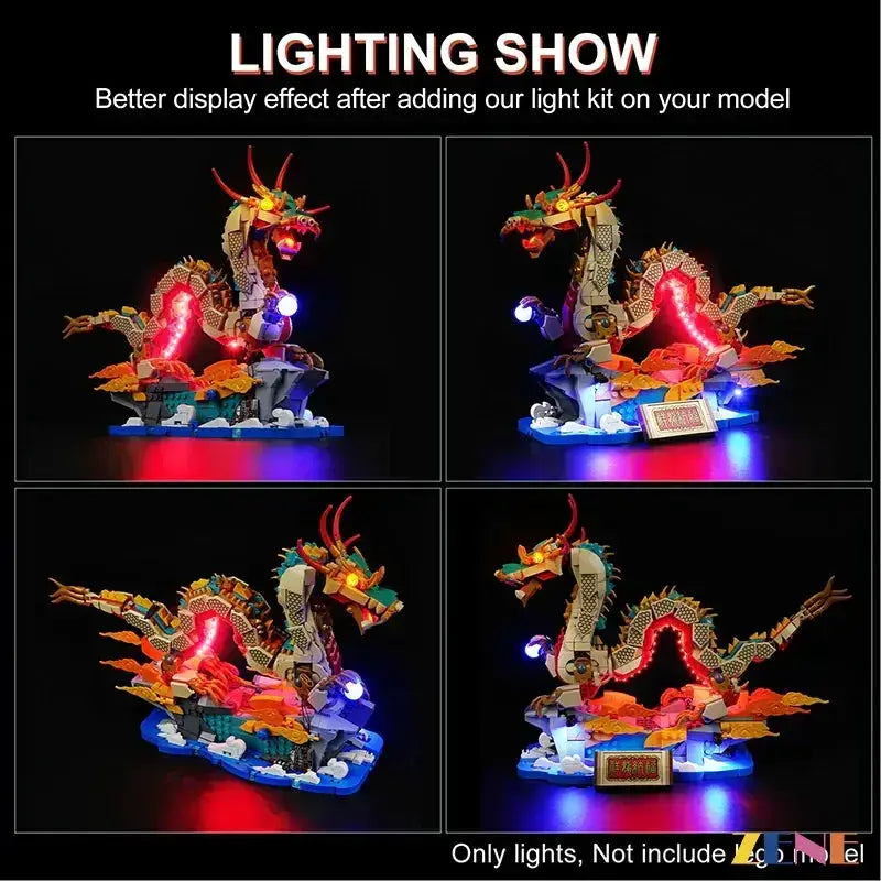 MOC Lego Light Kit for Auspicious Dragon 80112 Illumination - ToylandEU