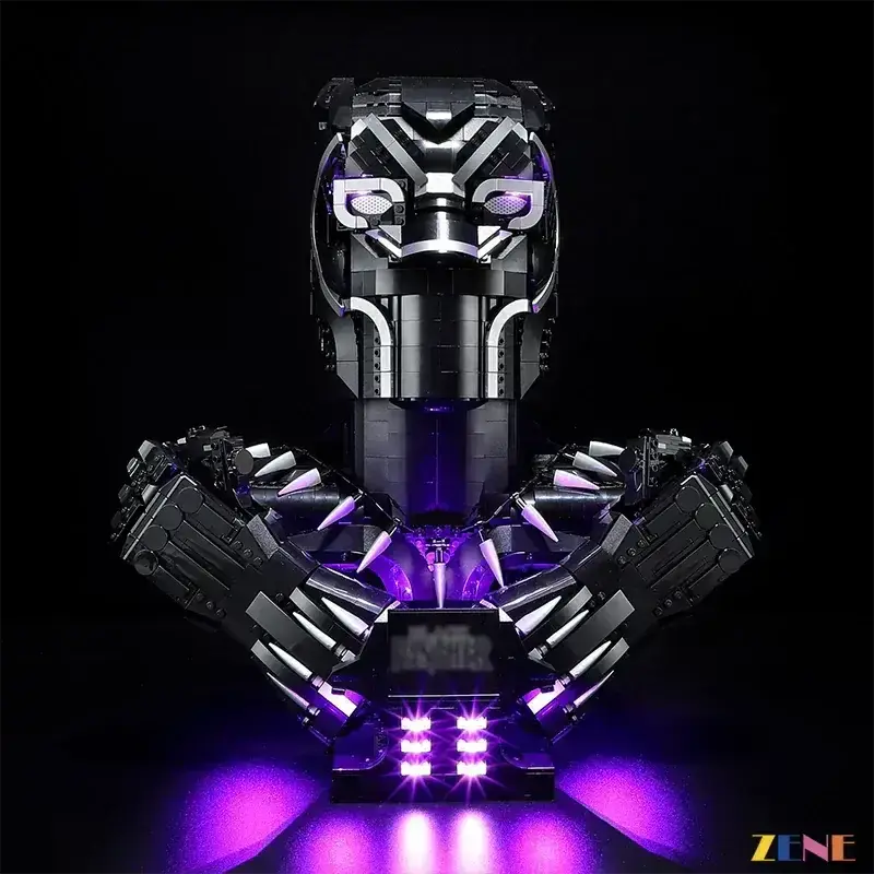 MOC LEGO Black Panther Bust LED Light Kit for Brilliant Display - ToylandEU