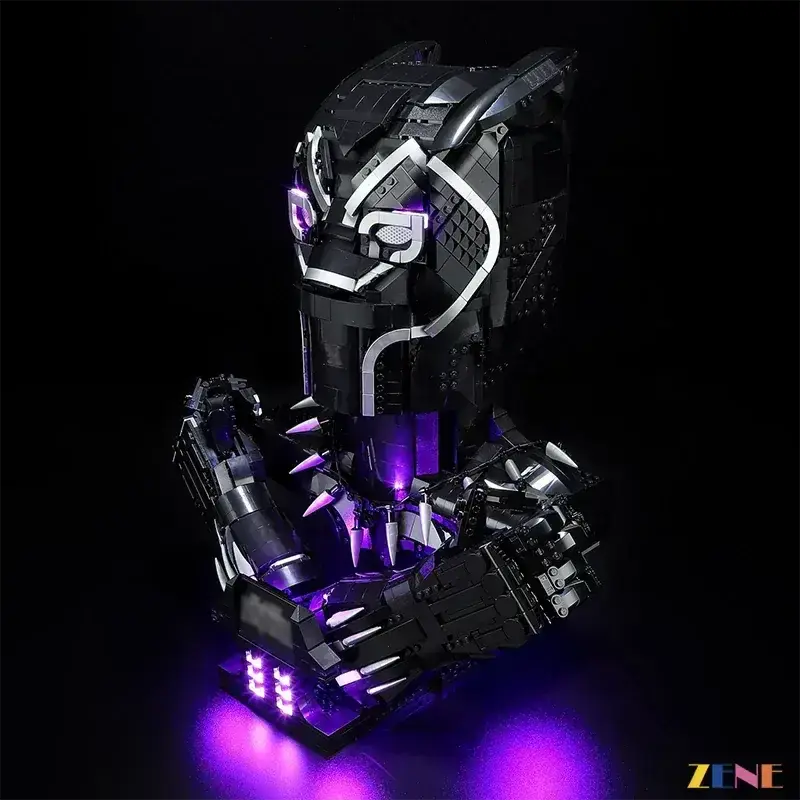 MOC LEGO Black Panther Bust LED Light Kit for Brilliant Display - ToylandEU