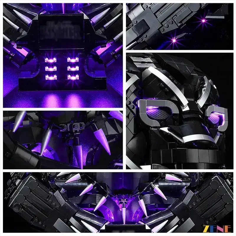 MOC LEGO Black Panther Bust LED Light Kit for Brilliant Display - ToylandEU