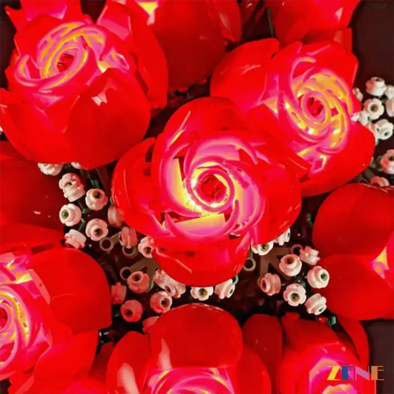 MOC LED Light Kit For LEGO Bouquet Of Roses Enhances Display - ToylandEU