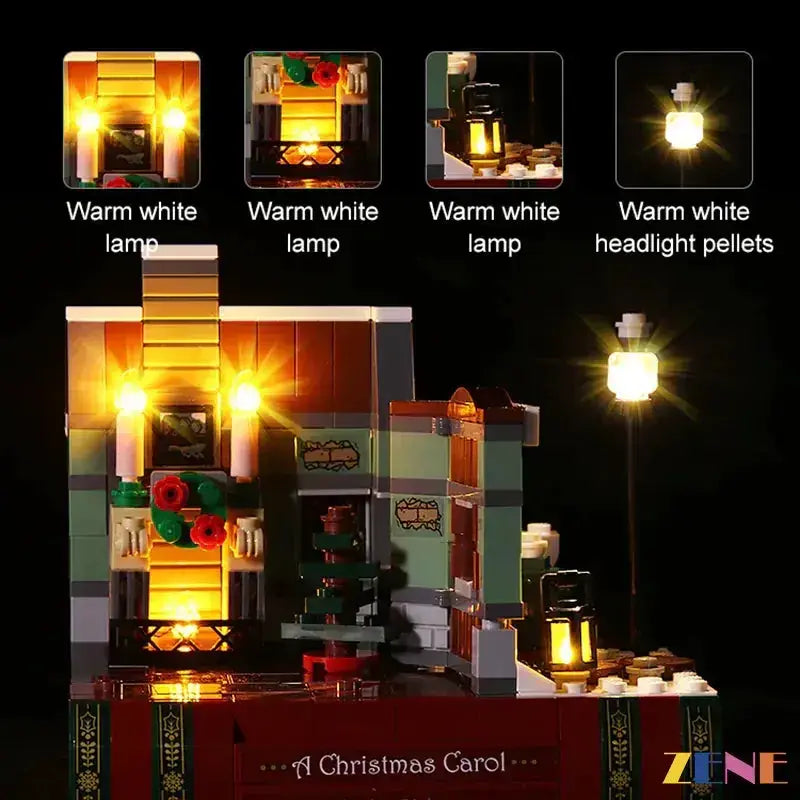MOC LEGO Charles Dickens Tribute Light Kit for 40410 Illuminated Display - ToylandEU